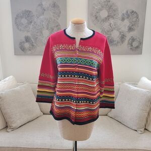 Evan Picone 3/4 Sleeve Cardigan sz Lg